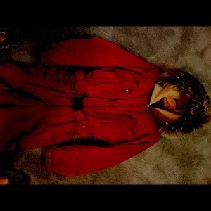 Beautiful red one piece postcard ski suit. Size 8 . From Gorsuch in Vail Co .